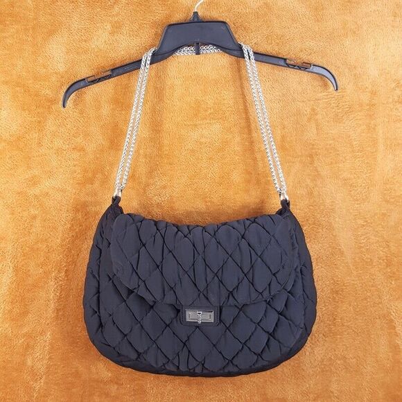 BCBG GENERATION Womens Handbag Black Quilted Chain Strap Shoulder Bag - Picture 1 of 12